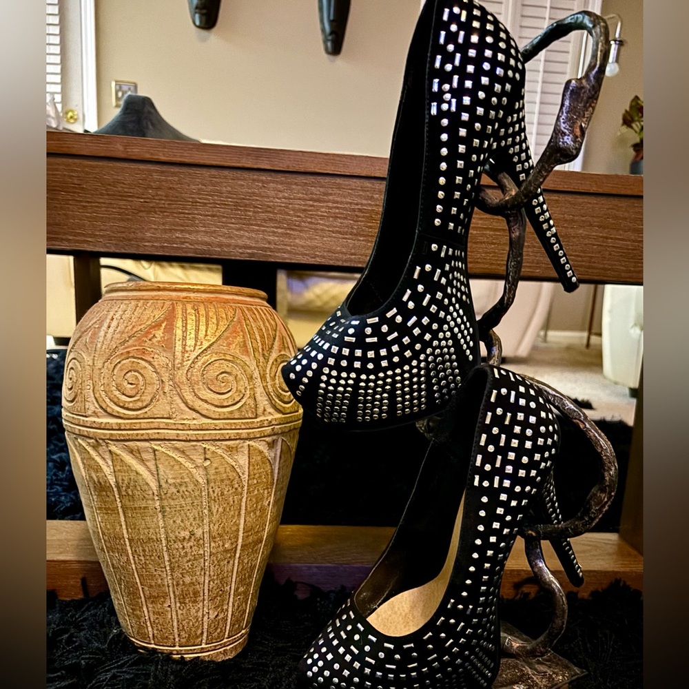 Women’s 6” Back and Silver Stiletto Heels Size 11
